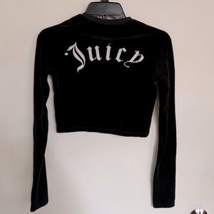 Juicy Couture Black Fitted Long Sleeve Crop Top